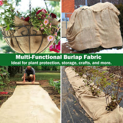 Liaycco burlap fabric roll for gardening and crafts