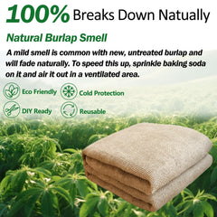Liaycco burlap fabric roll showing stitched edges