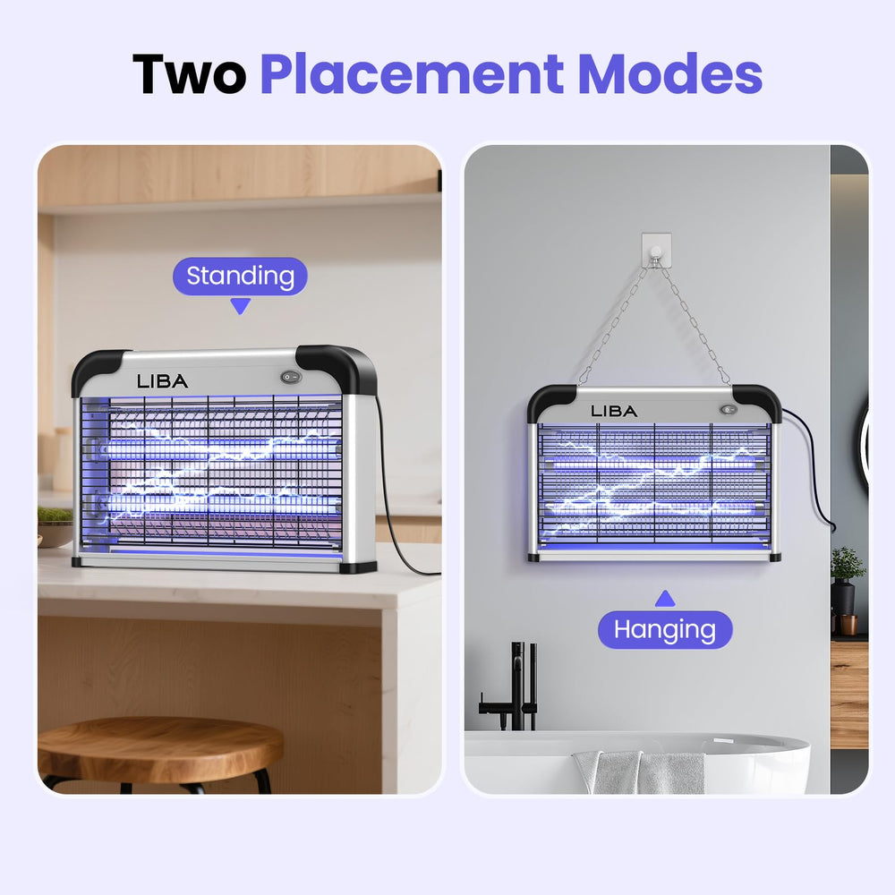 LiBa Bug Zapper on a countertop demonstrating size