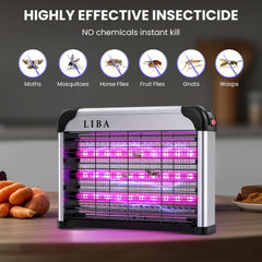 LiBa Bug Zapper showing waterproof tray for debris collection