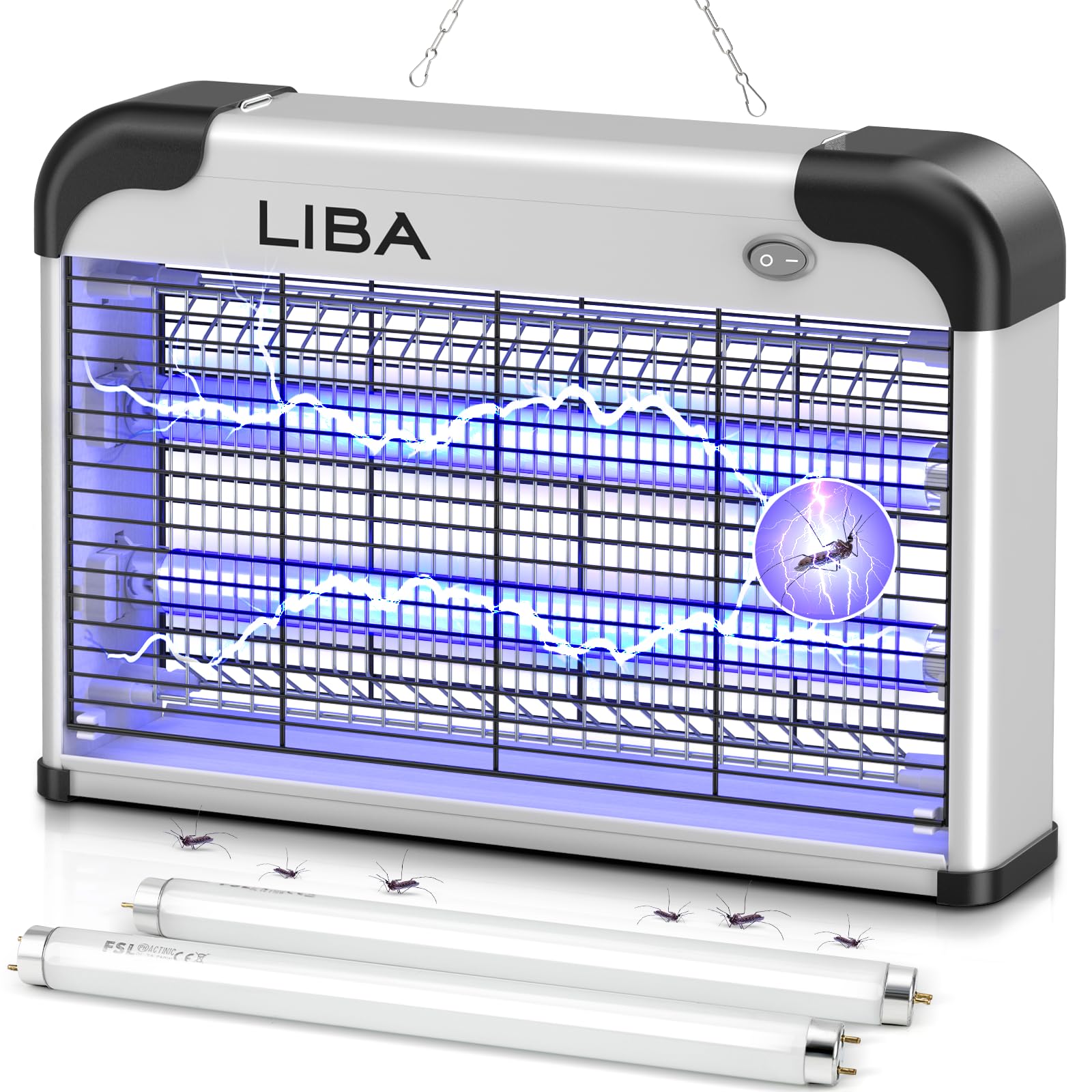 LiBa Indoor Bug Zapper 2800V front view with two bulbs