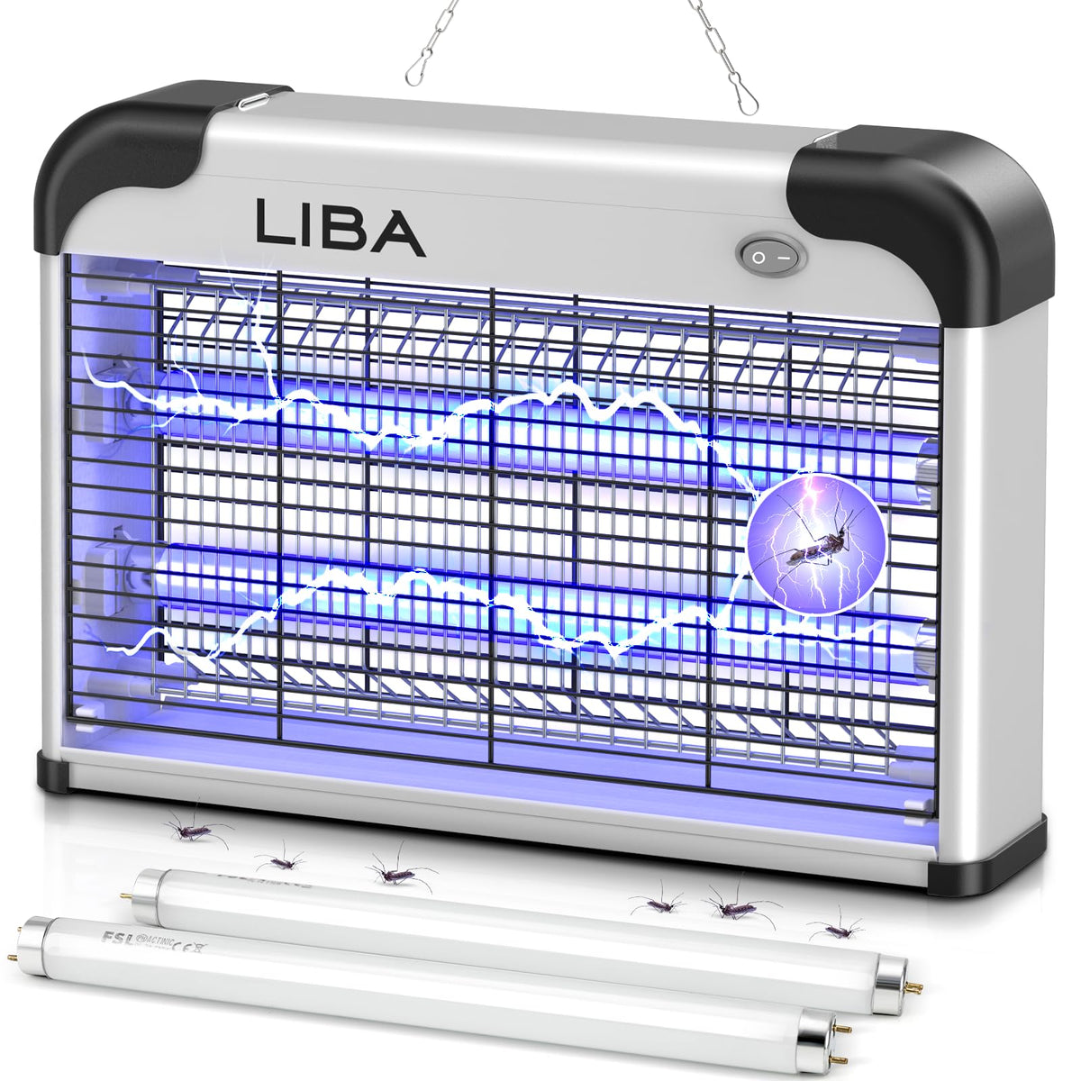 LiBa Indoor Bug Zapper 2800V front view with two bulbs