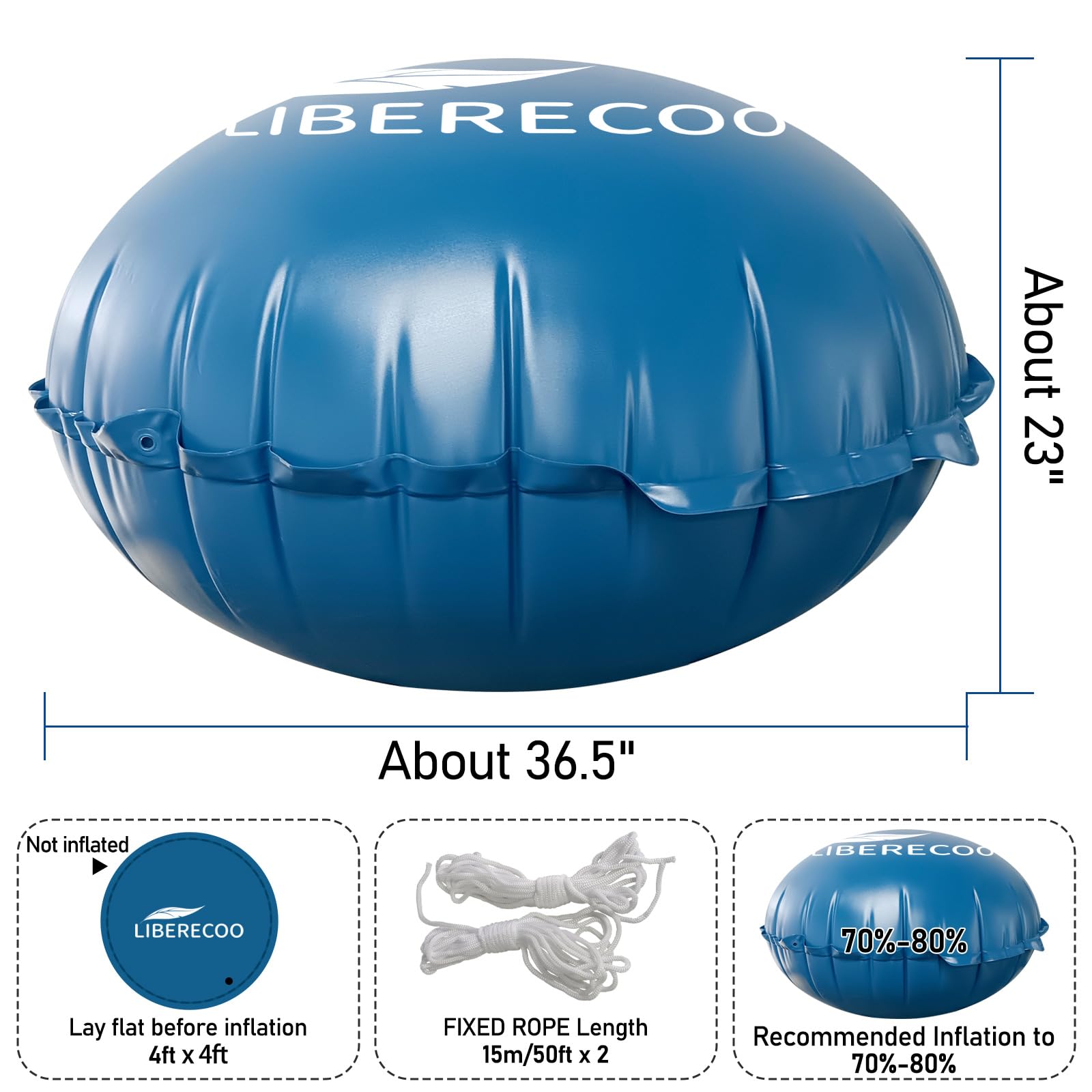 LIBERECOO 4FT round air pillow in pool setting