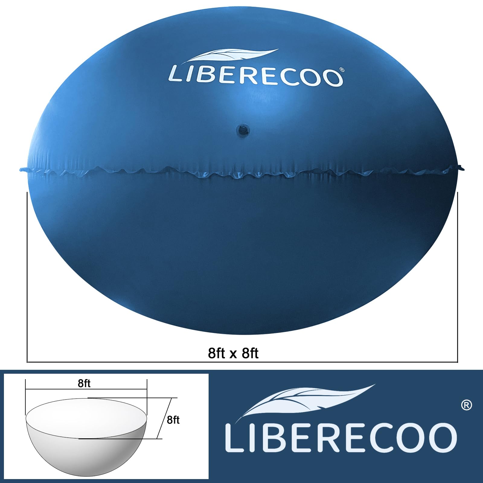 LIBERECOO pool cover pillow packaging and instructions