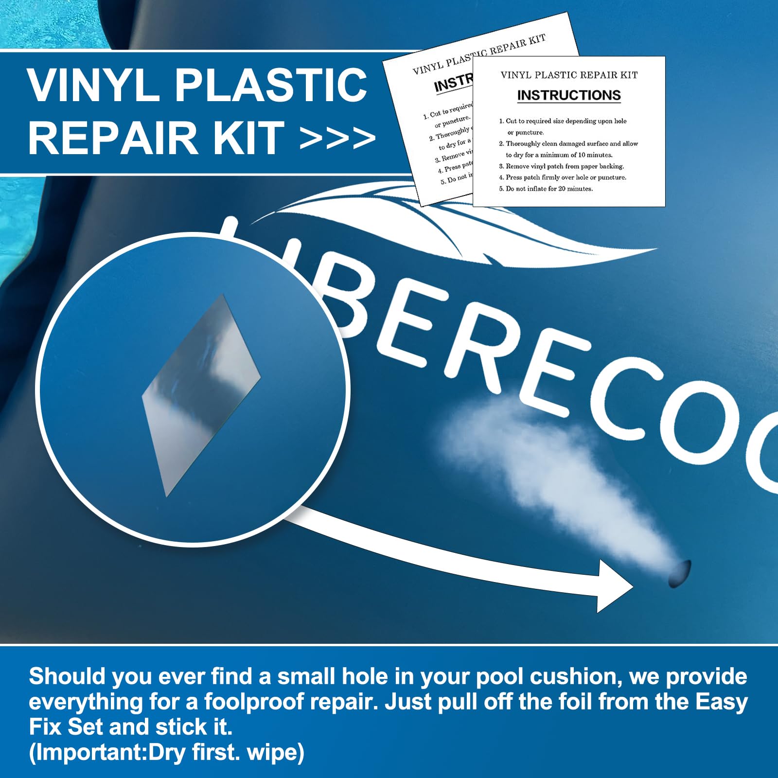 LIBERECOO pool pillow packaging with details