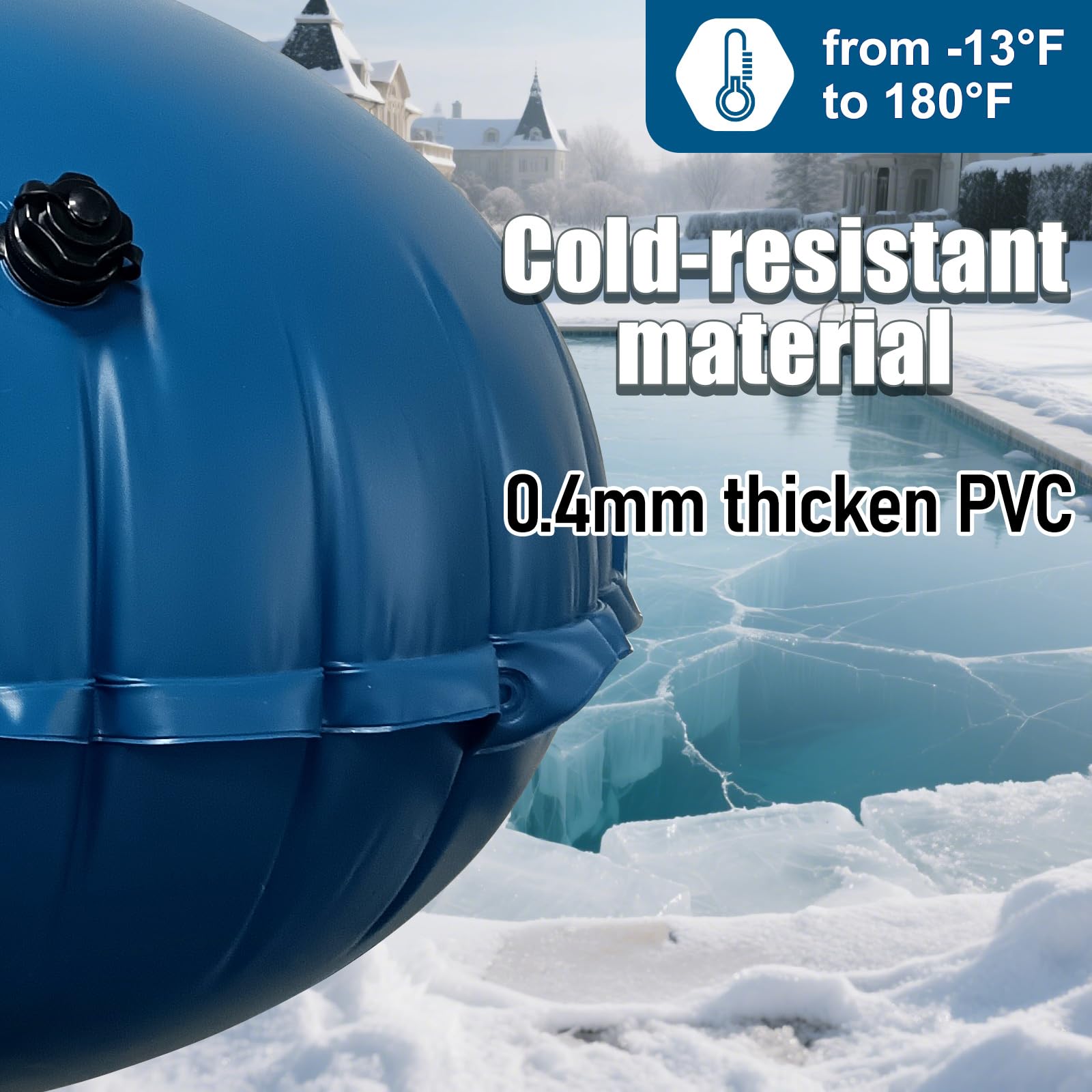 LIBERECOO pool pillow side view showing thick material
