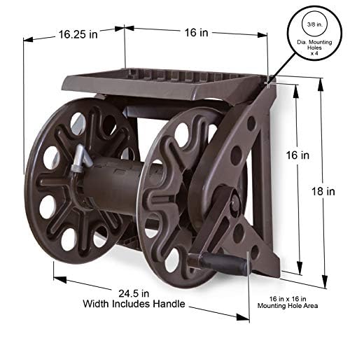 Liberty Garden Wall Mounted Hose Reel installation with mounting screws