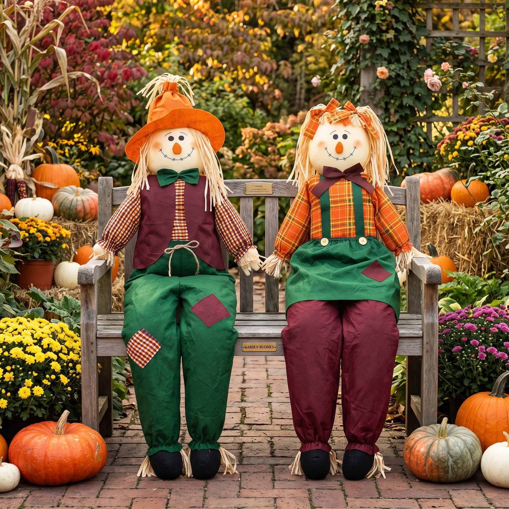 Libima 60-inch scarecrow sitting decor front view
