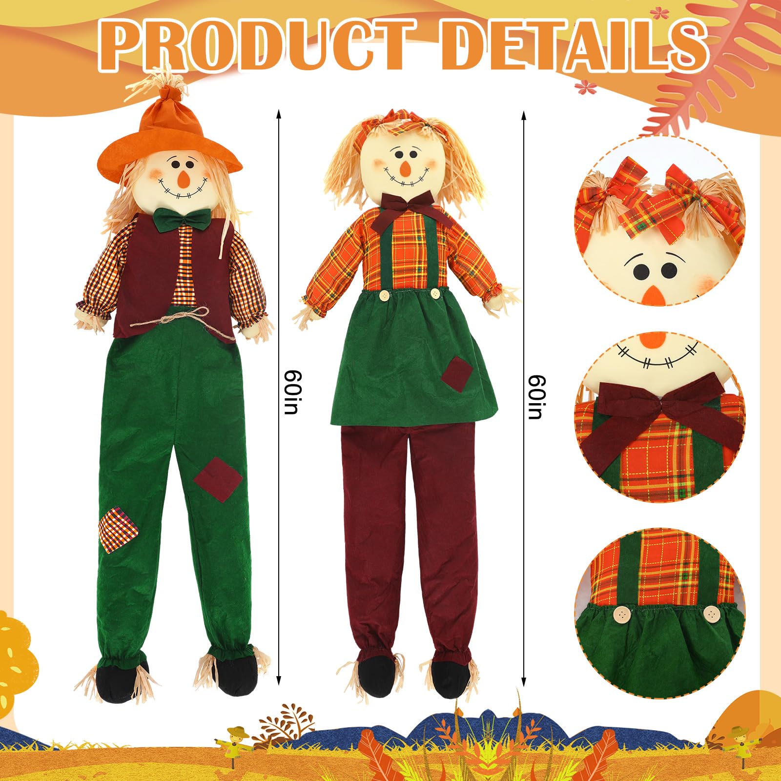 Libima scarecrow side view with bright colors