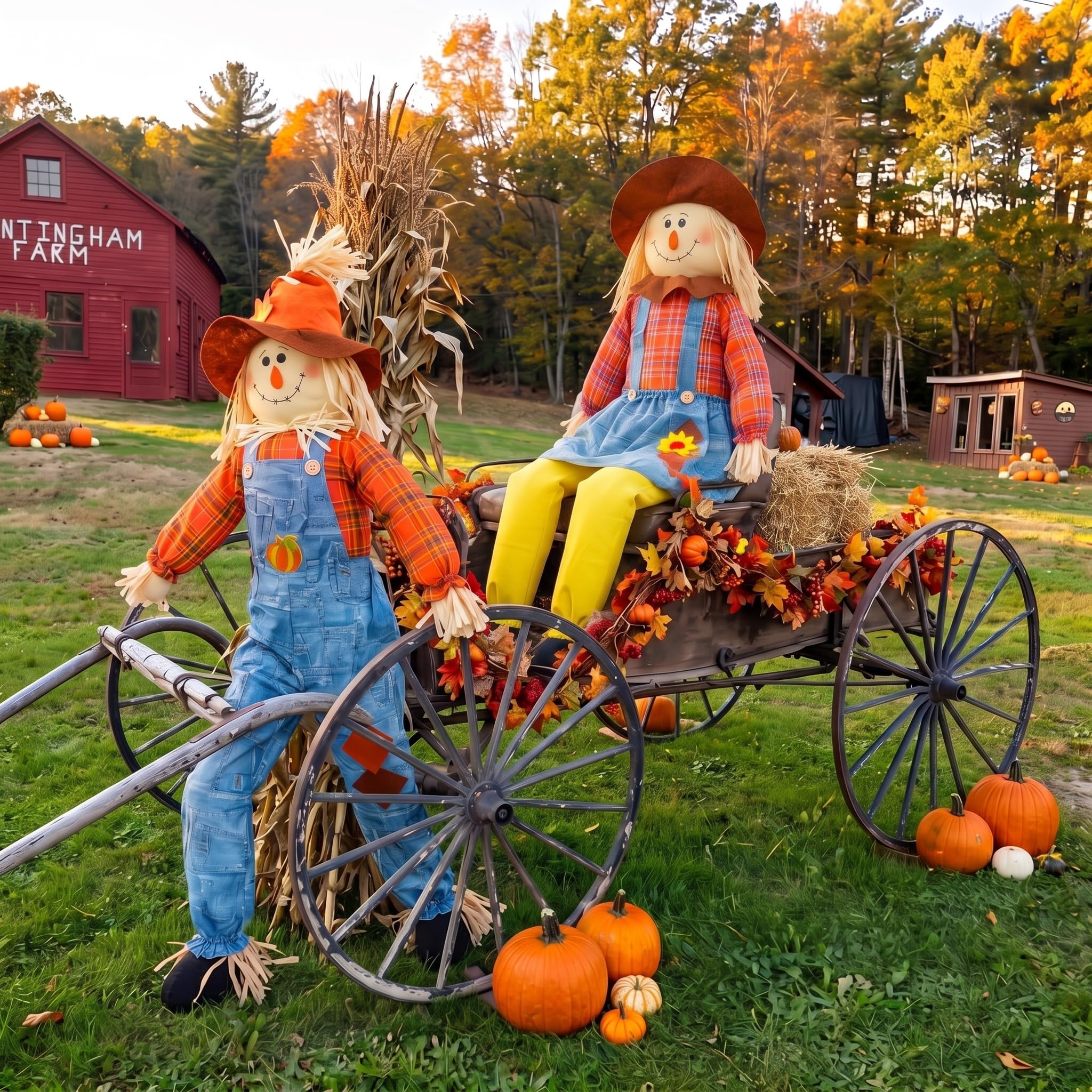 Libima scarecrow with flexible arms in a posed position