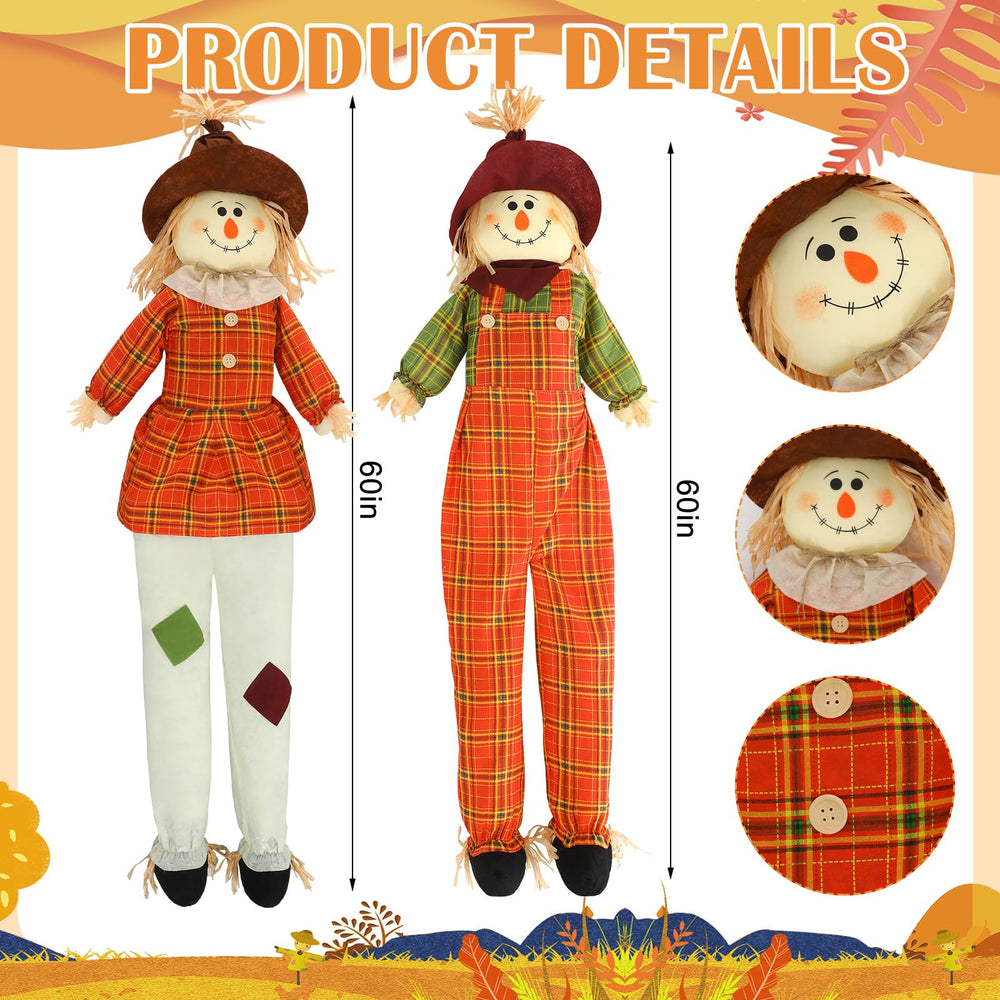 Libima scarecrow with plaid design in outdoor setting