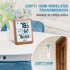 LICHI Indoor Outdoor Thermometer showing khaki colour