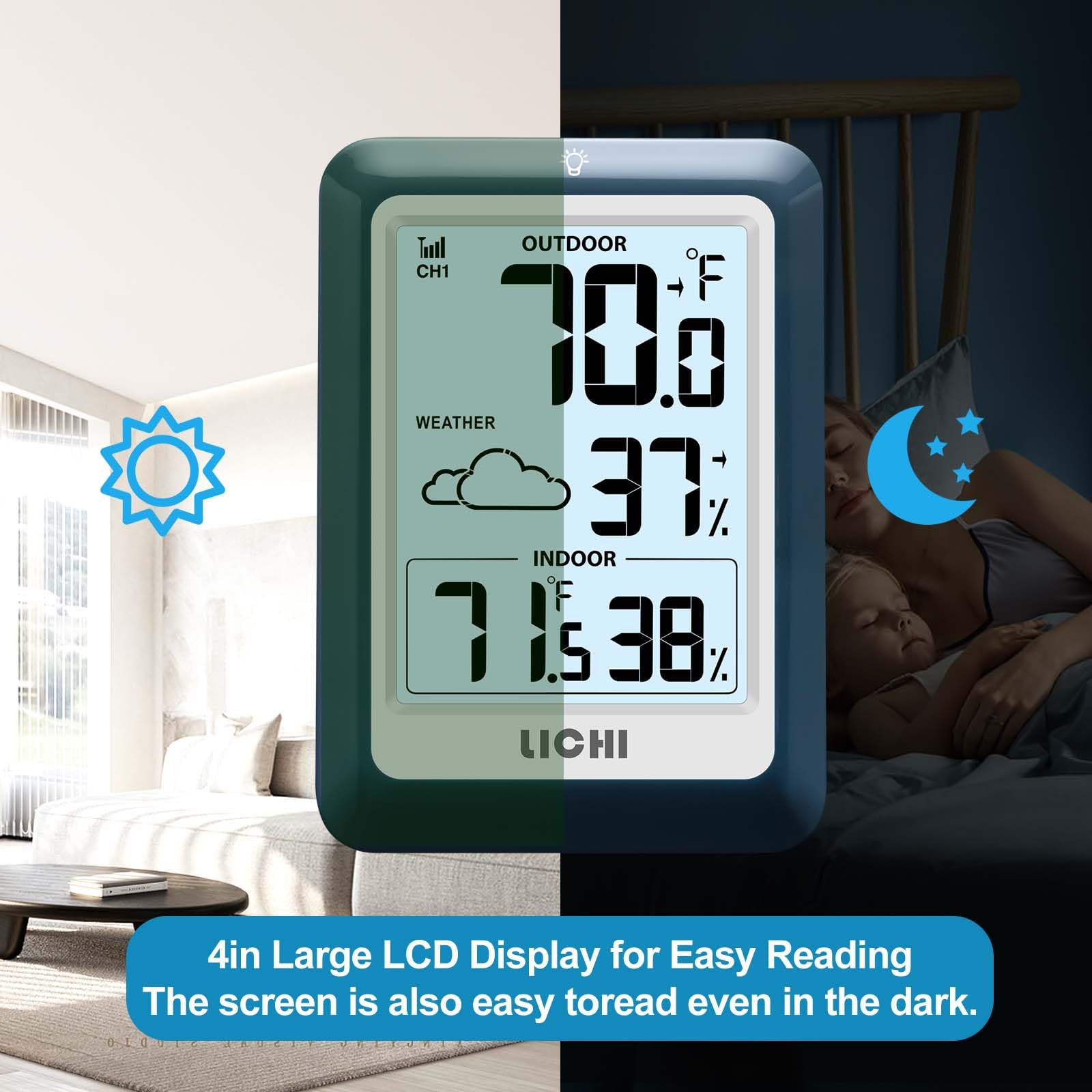 LICHI thermometer in a modern home setting