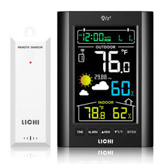 LICHI Wireless Indoor Outdoor Thermometer front view with LCD display