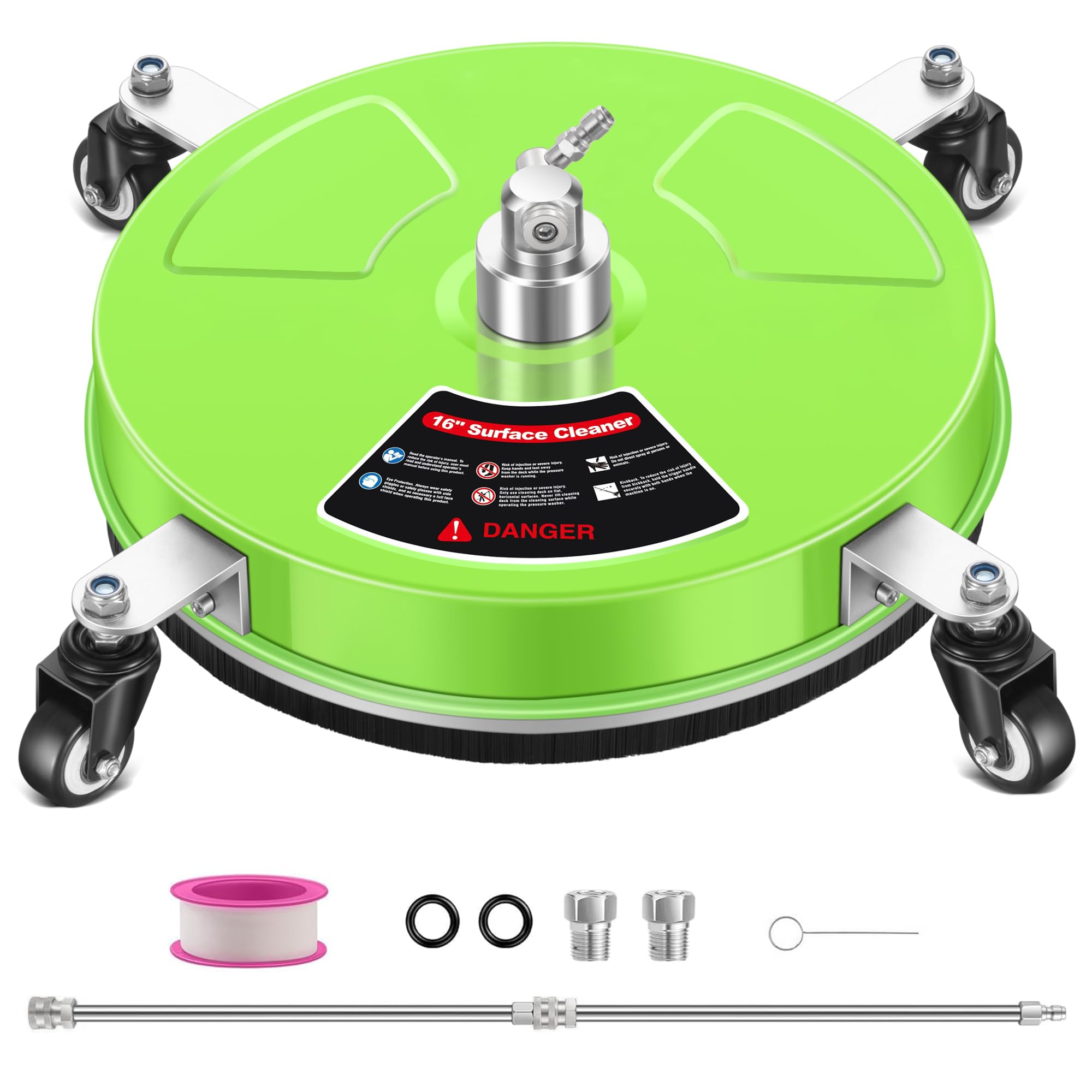 LidoDola 16-inch pressure washer surface cleaner front view in green