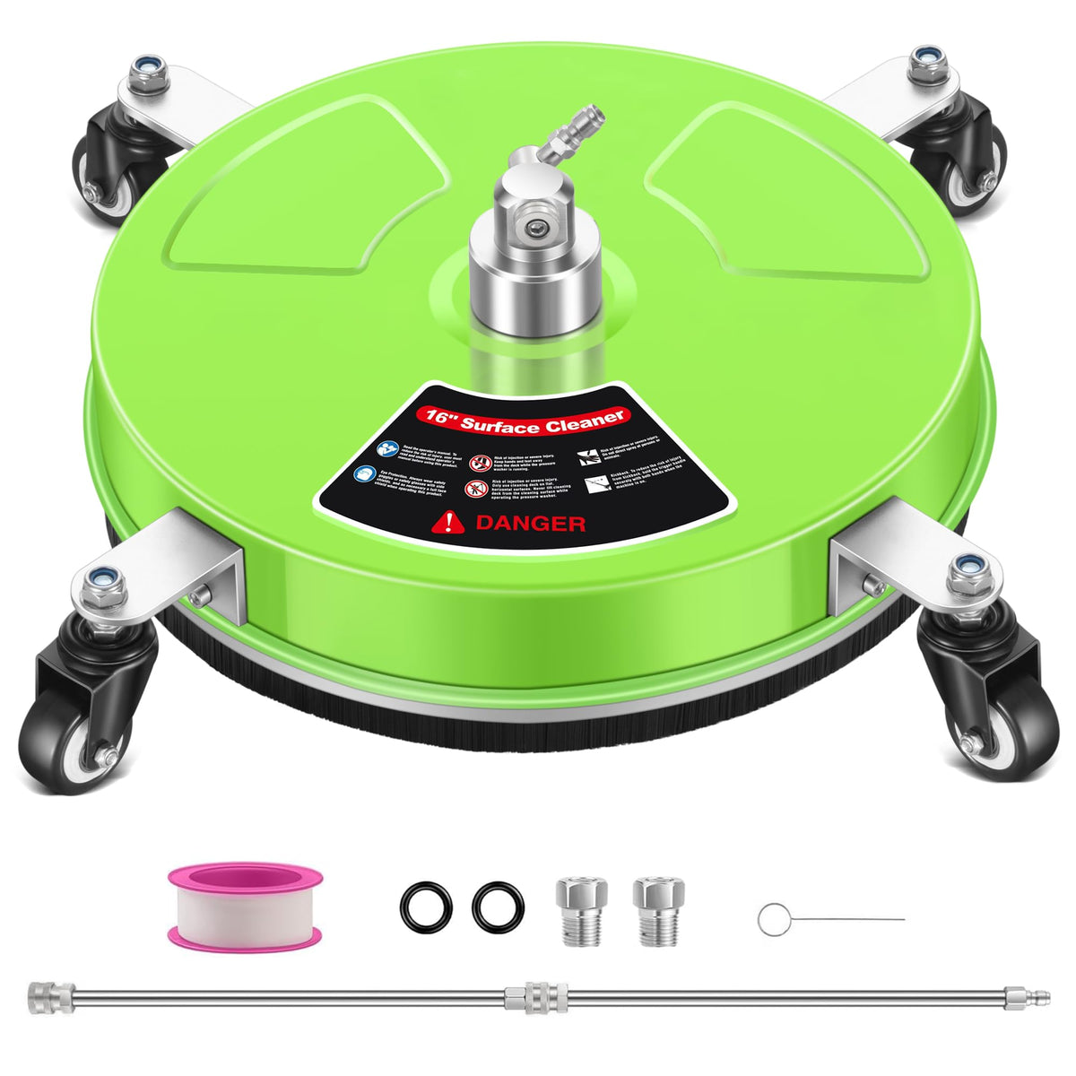 LidoDola 16-inch pressure washer surface cleaner front view in green