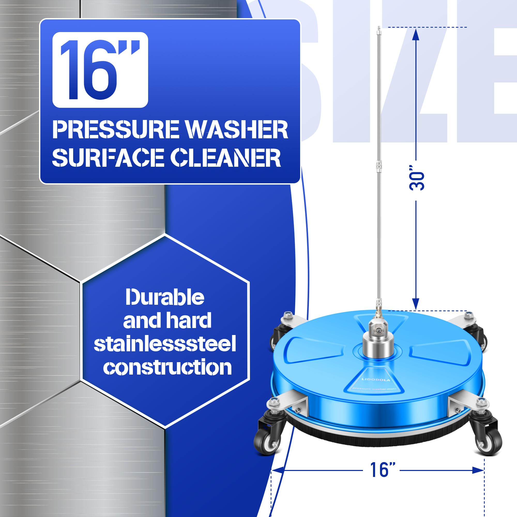 LidoDola pressure washer surface cleaner with extension wands