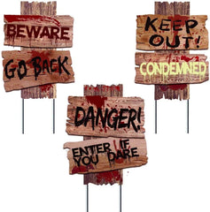 Liecho Halloween Yard Sign - Beware, Go Back