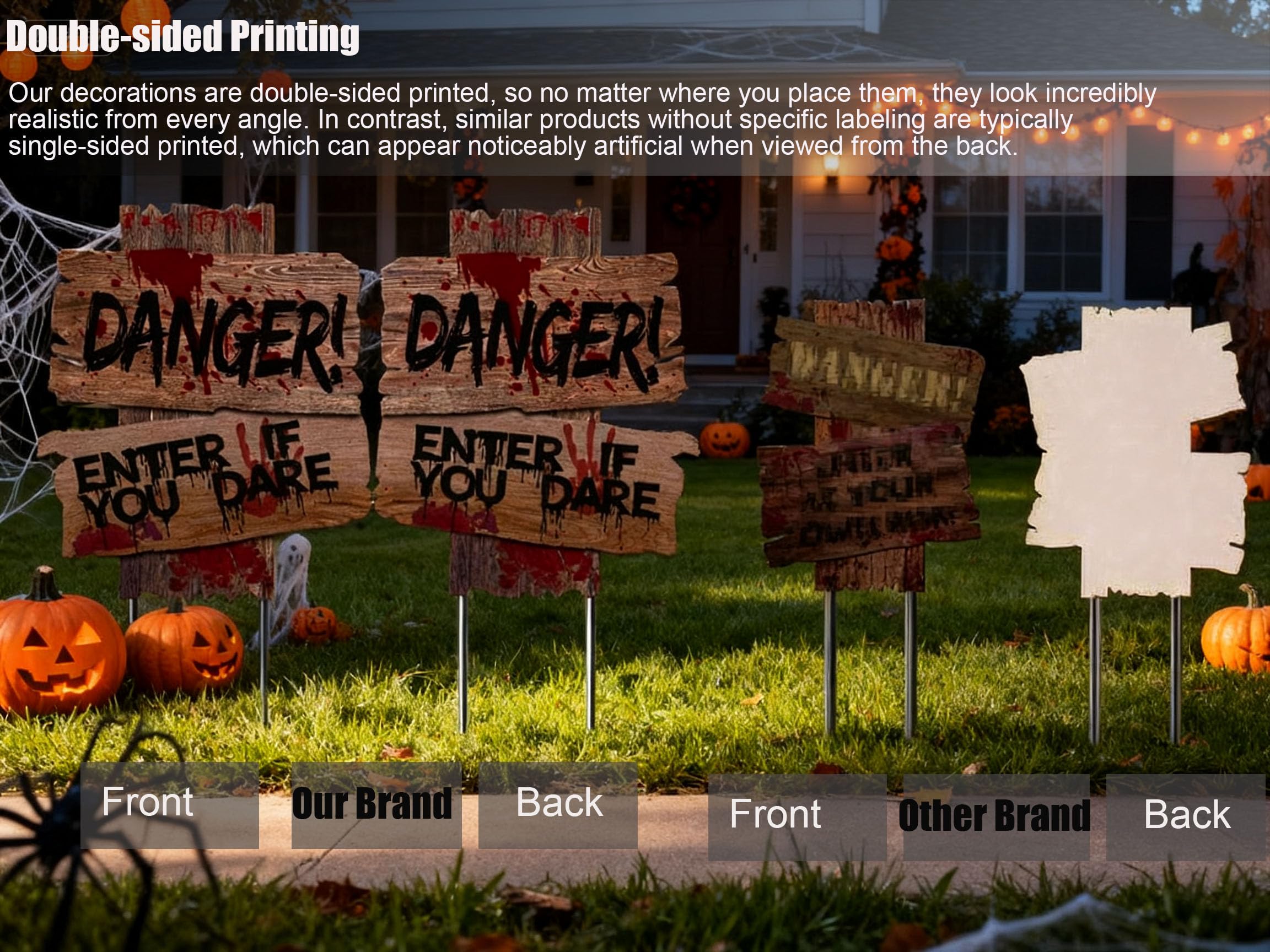 Liecho Halloween Yard Sign - Danger! Enter If You Dare