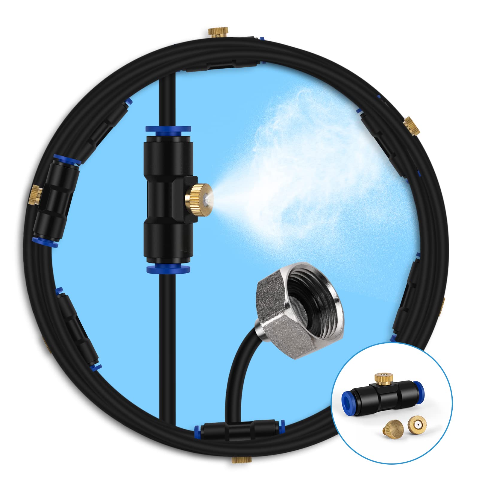 lifeegrn Misting Cooling System 40 FT with brass adapter