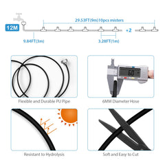 lifeegrn Misting System 40 FT line with misting effect