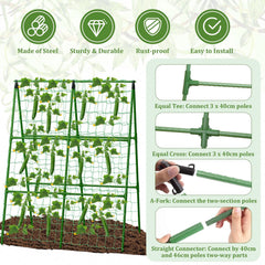 LifeisLuck Cucumber Trellis assembly parts, connectors and stakes