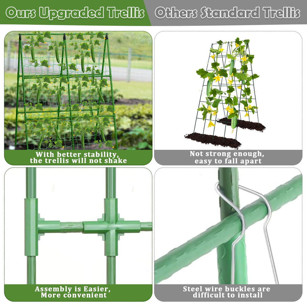 LifeisLuck Cucumber Trellis side view in garden setting