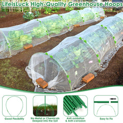 LifeisLuck Garden Hoops assembled in raised garden bed