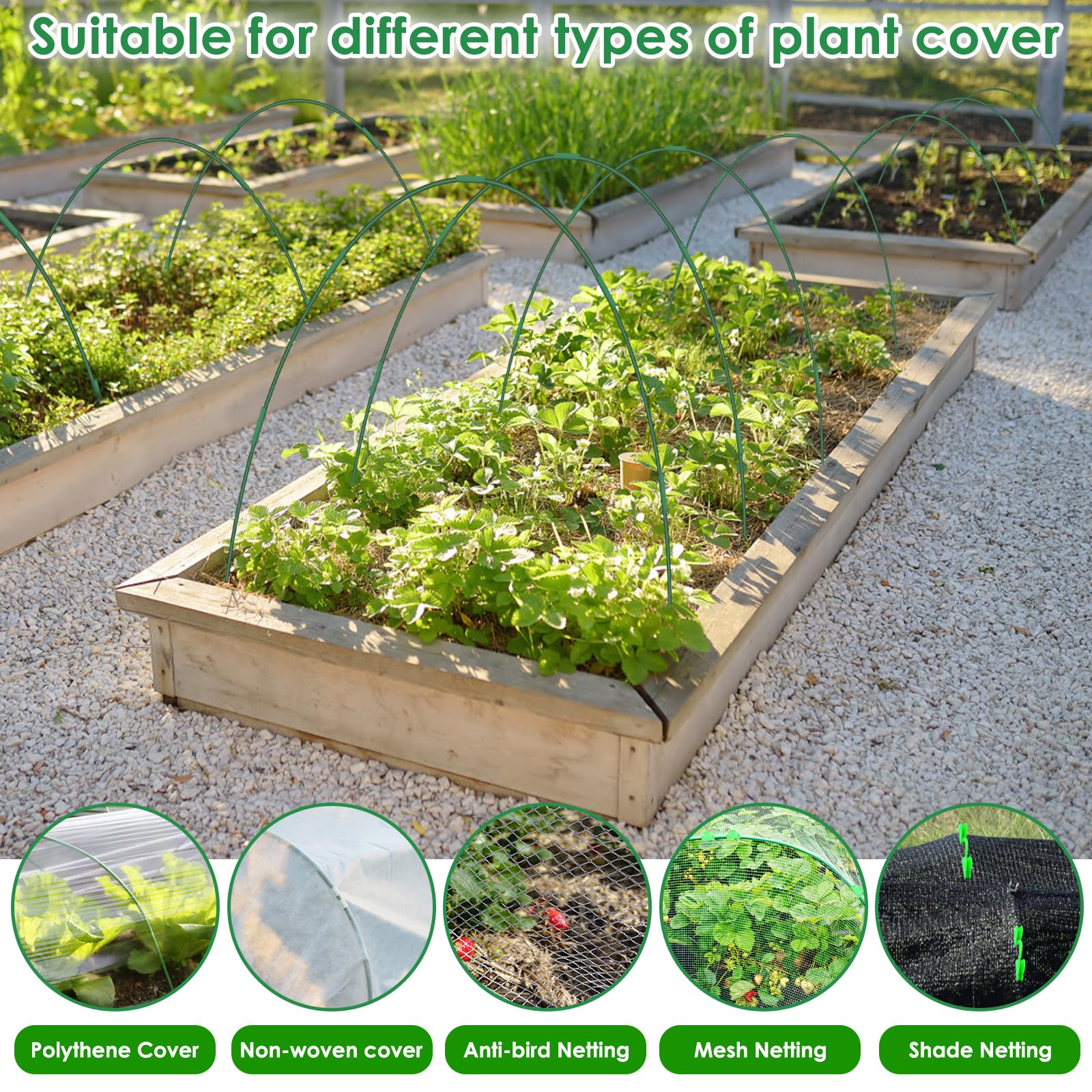 LifeisLuck Garden Hoops in vegetable garden setting