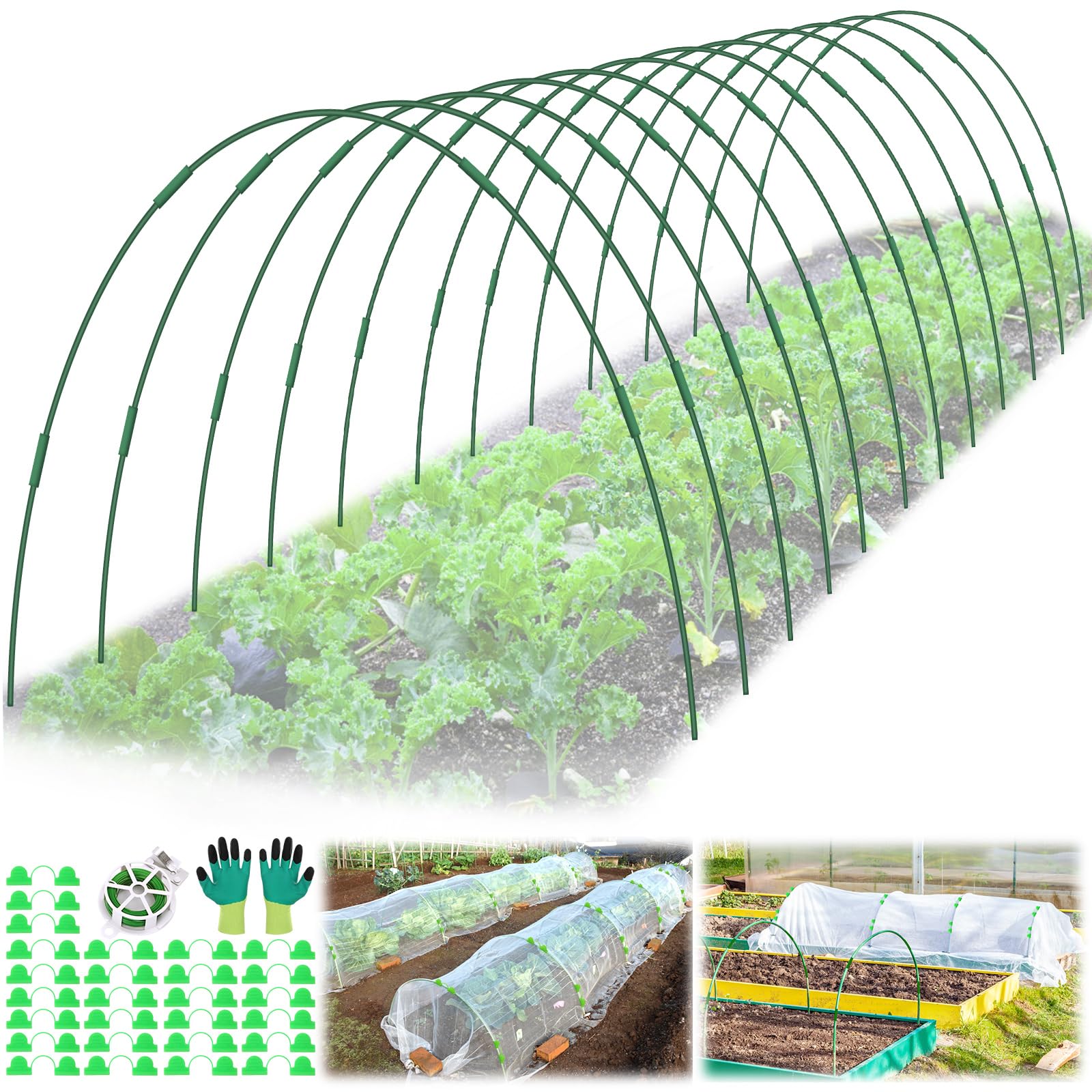 LifeisLuck Garden Hoops with various gardening supplies