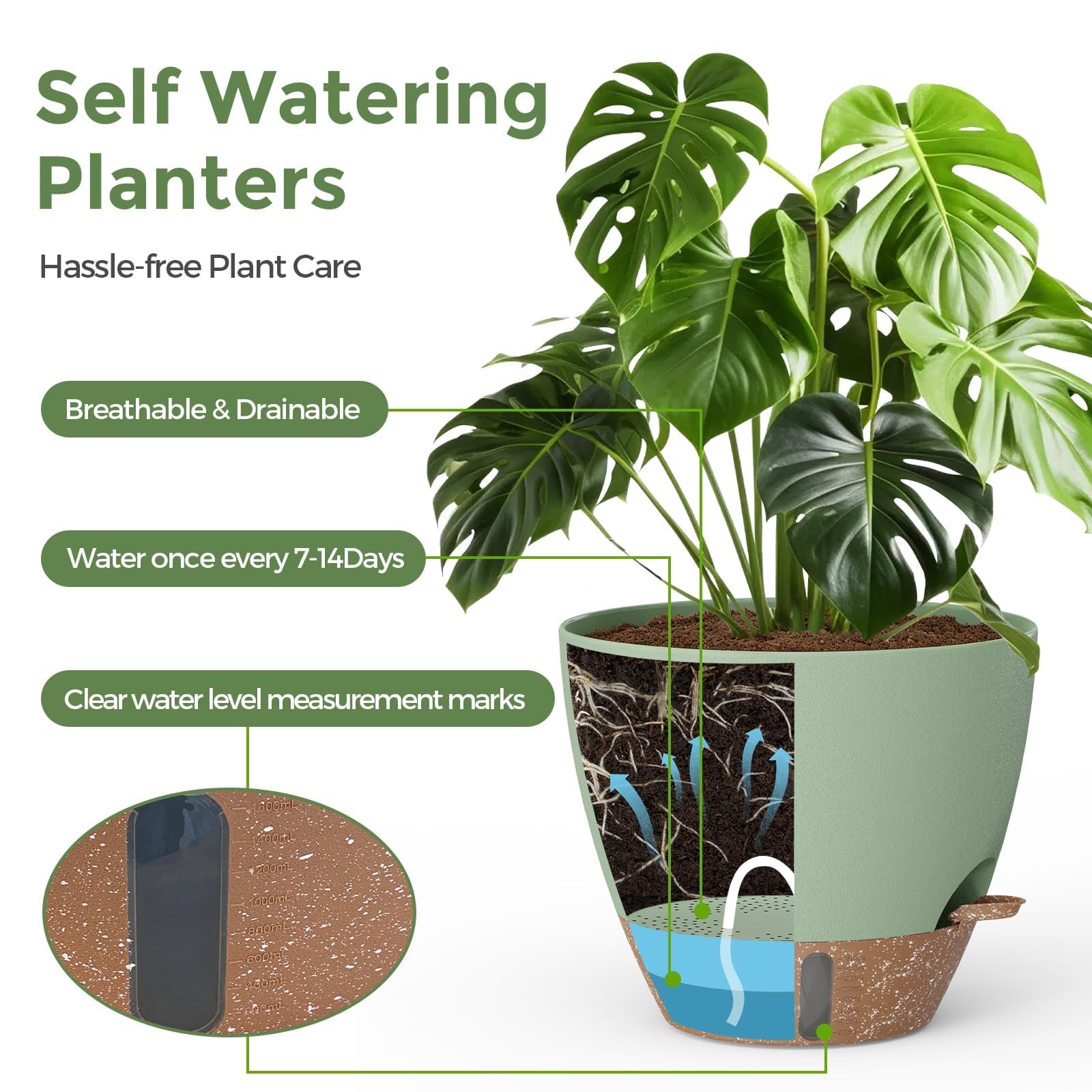 LifeNest 8-inch plant pot displaying modern design