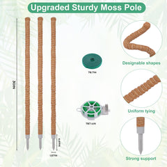 LifeNest moss pole plant support with ties