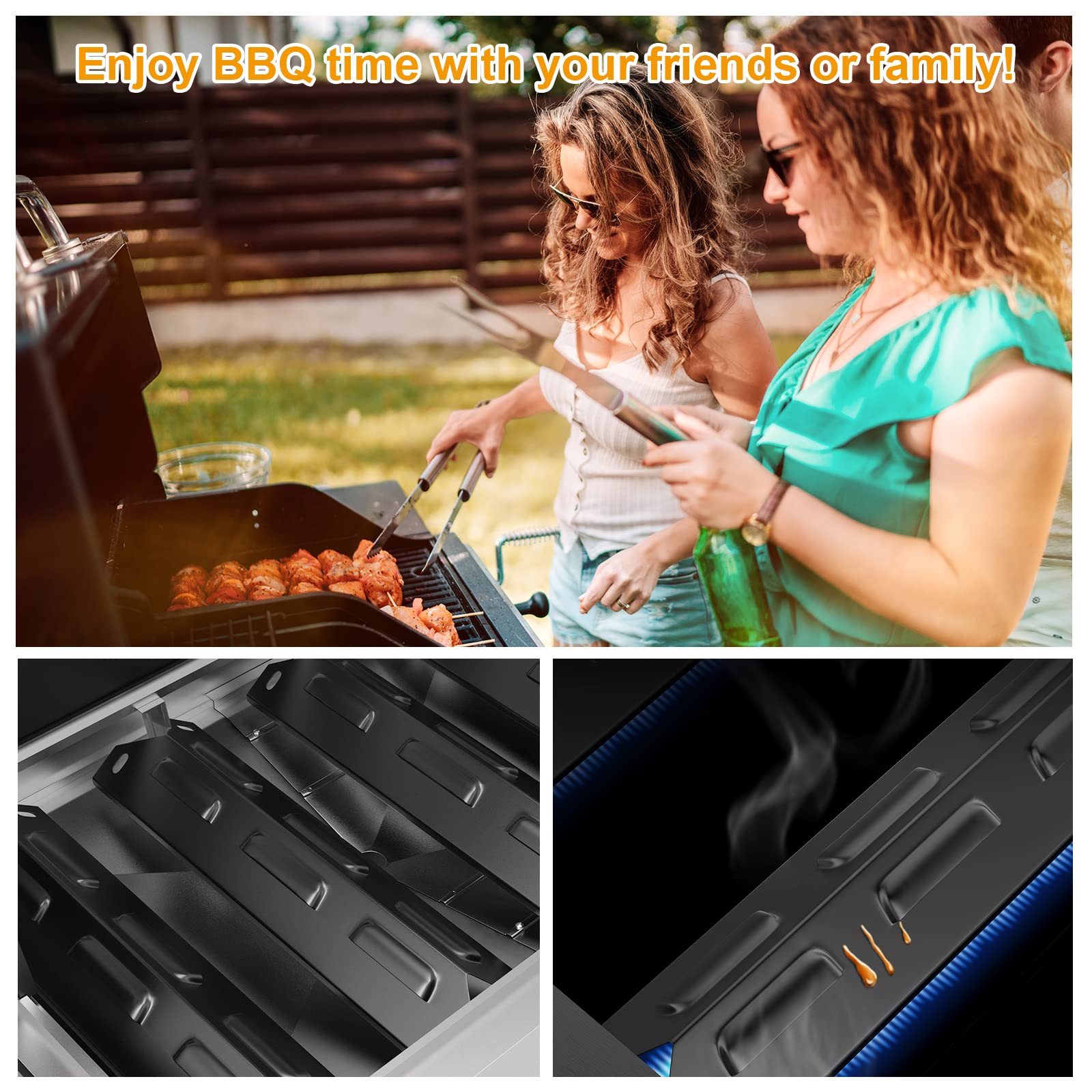 Lifestyle image of a Kenmore gas grill with new replacement parts installed