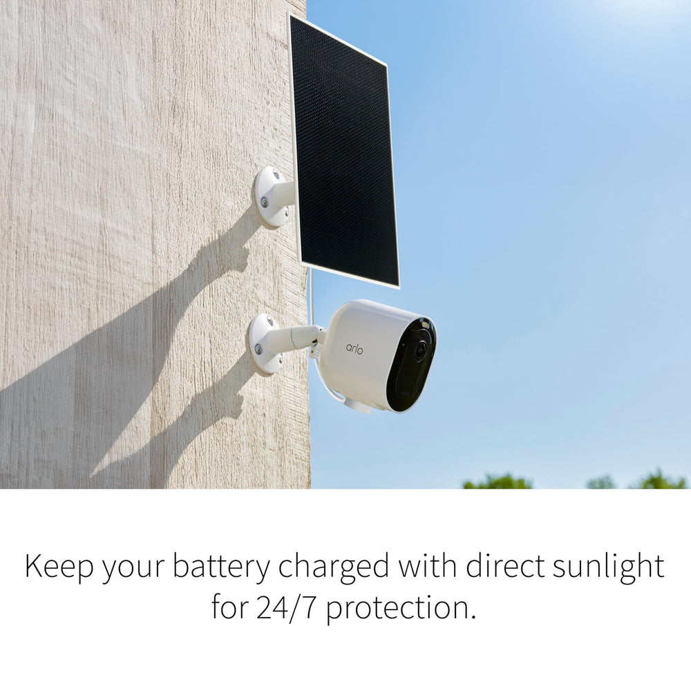 Lifestyle image of Arlo Solar Panel Charger installed on a wall