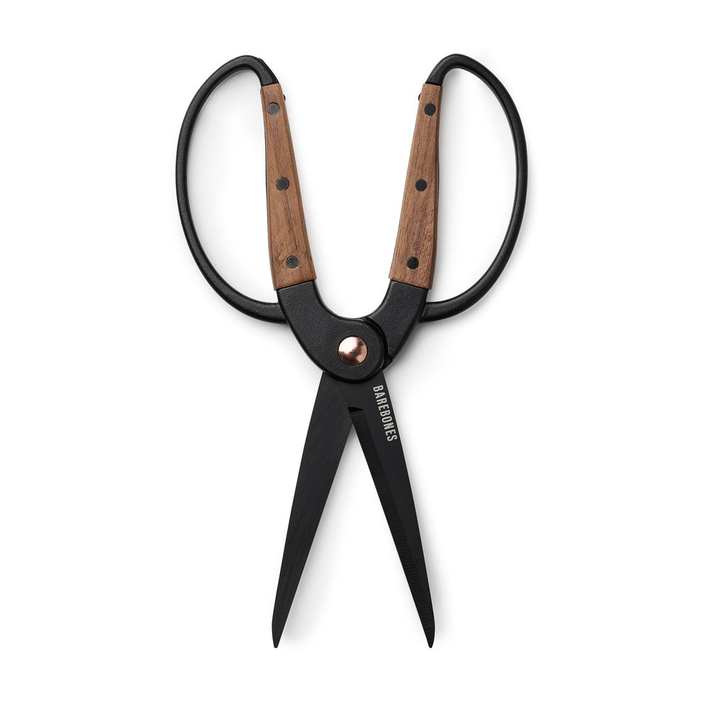 Lifestyle image of Barebones Garden Scissors on a garden table