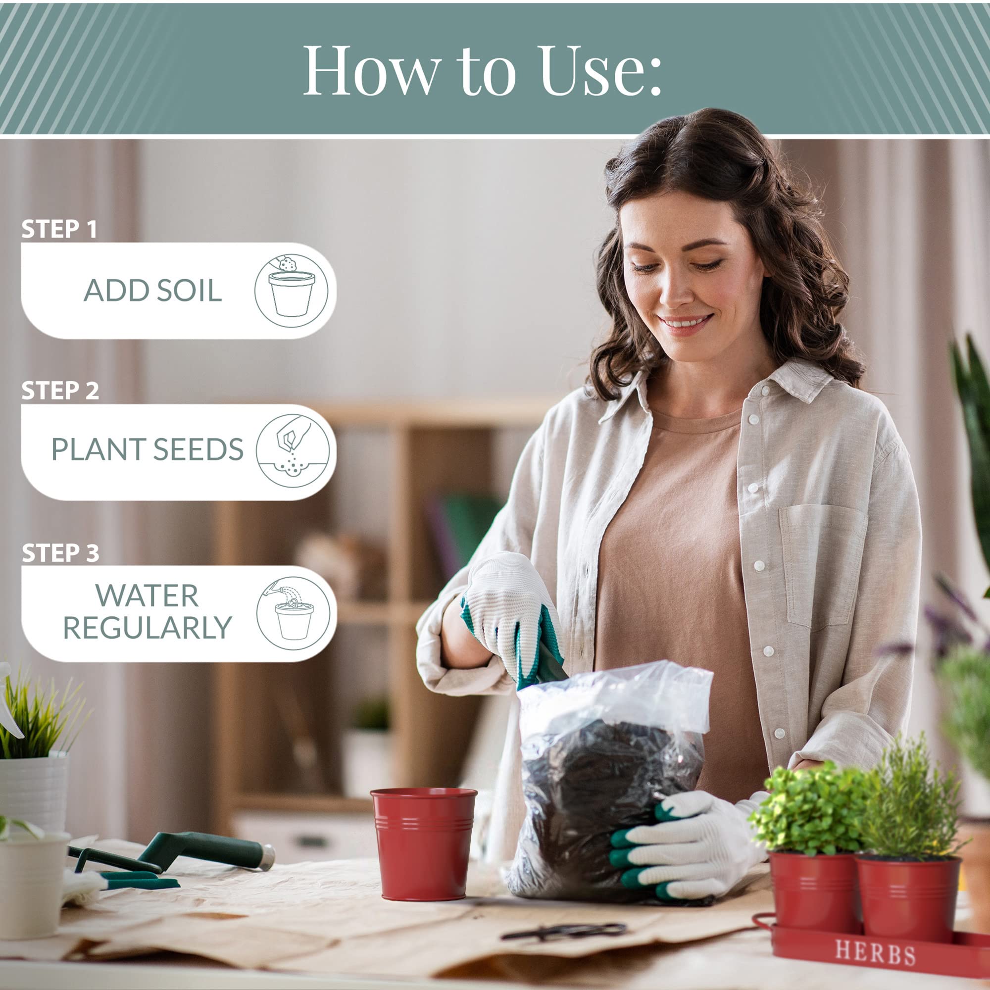 Lifestyle image of Barnyard Designs planters in a home setting