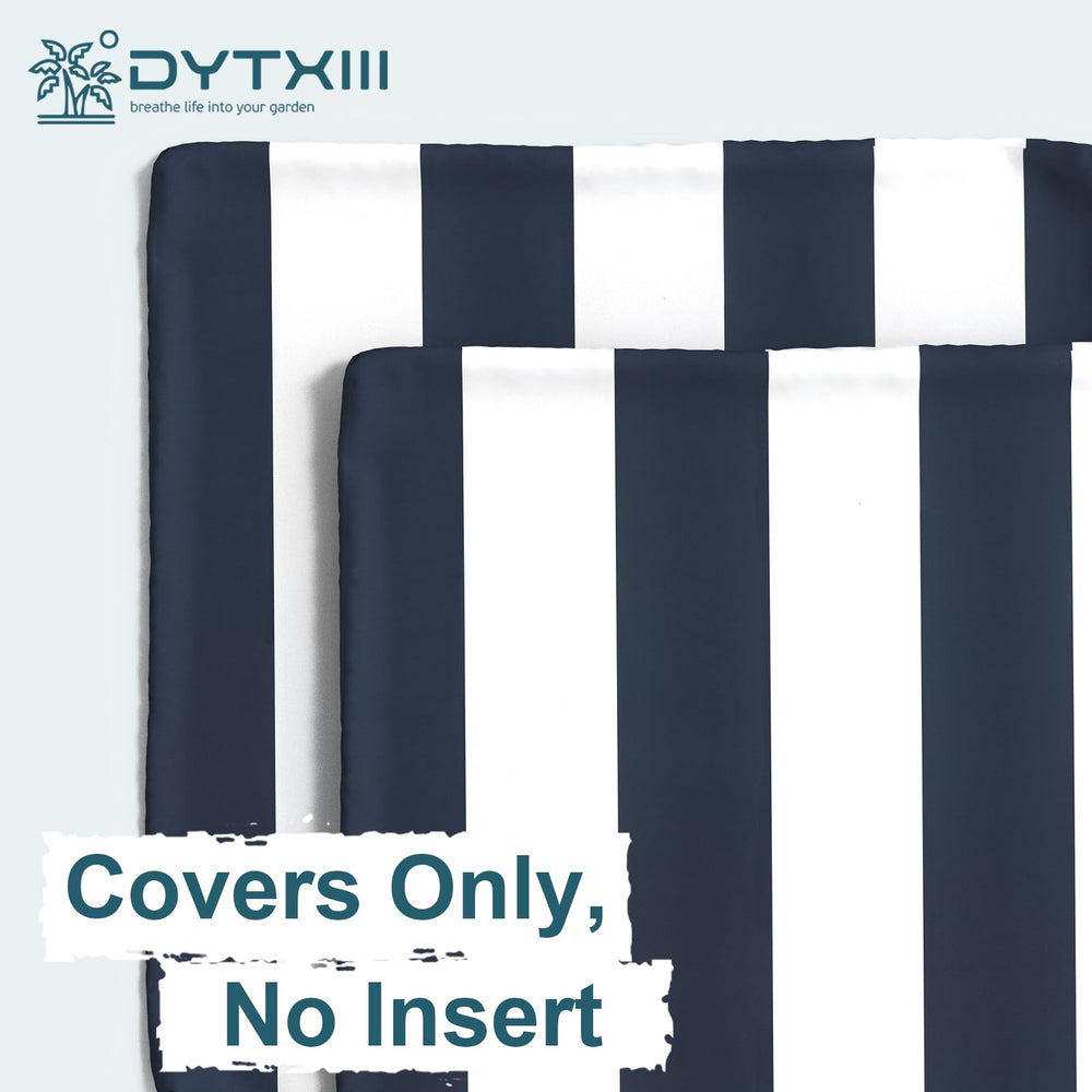 Lifestyle image of DYTXIII pillow covers on a porch swing