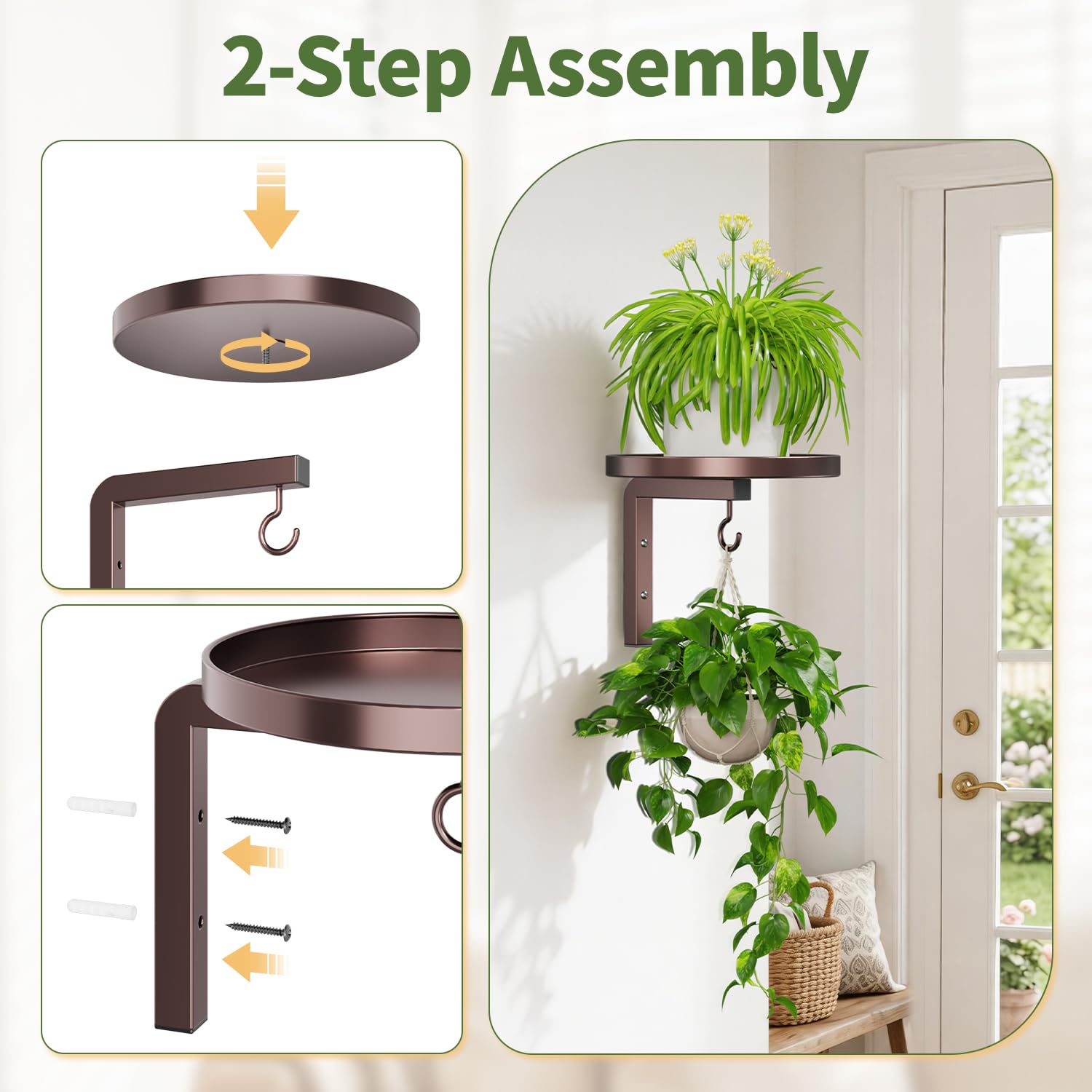 Lifestyle image of LASZOLA plant hangers in a modern home setting