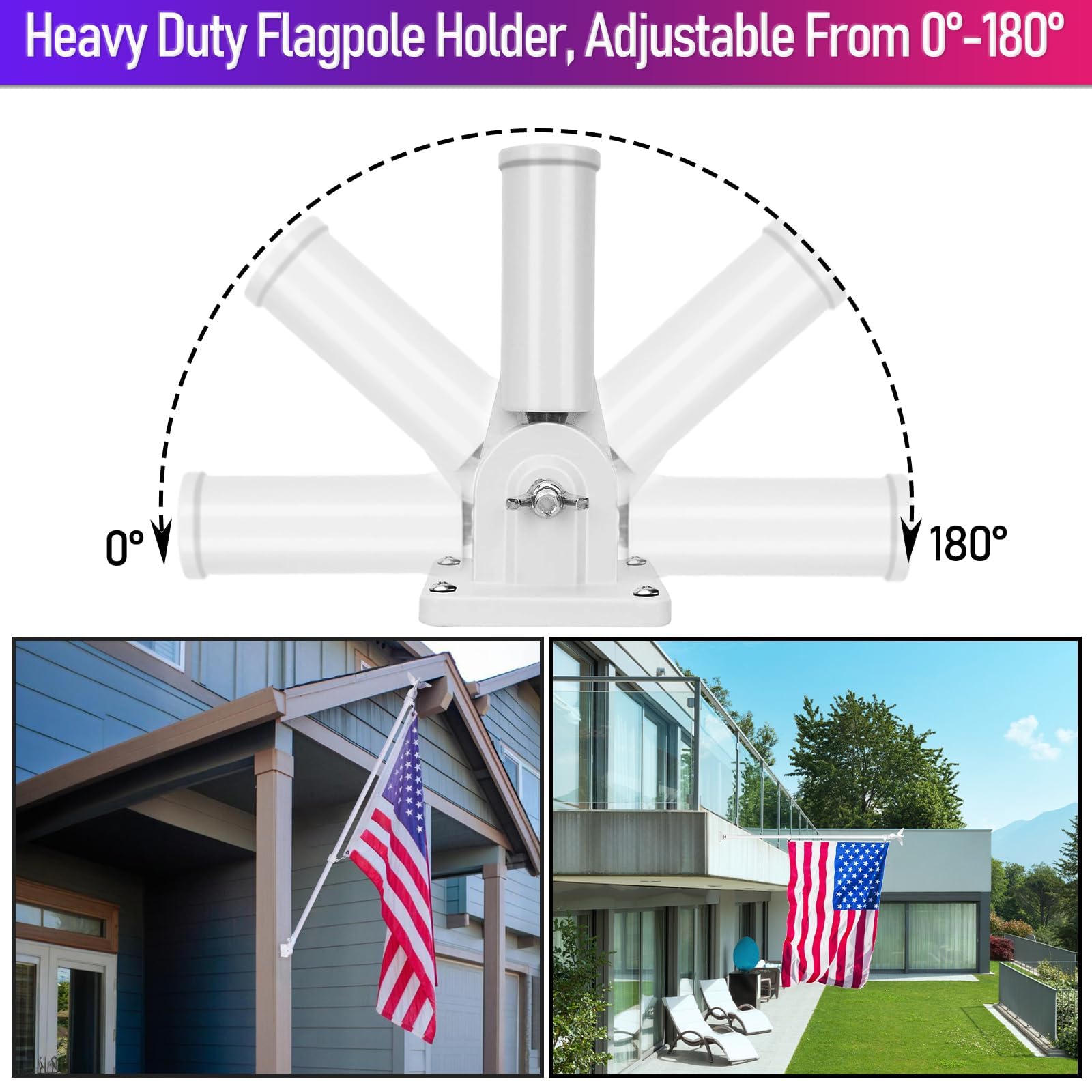 Lifestyle image of LETSTRY flagpole kit in an outdoor setting