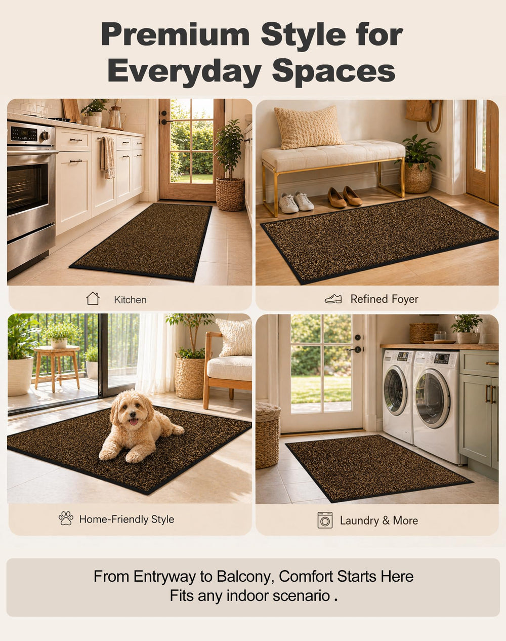 Lifestyle image of Mibao door mat in a modern entryway