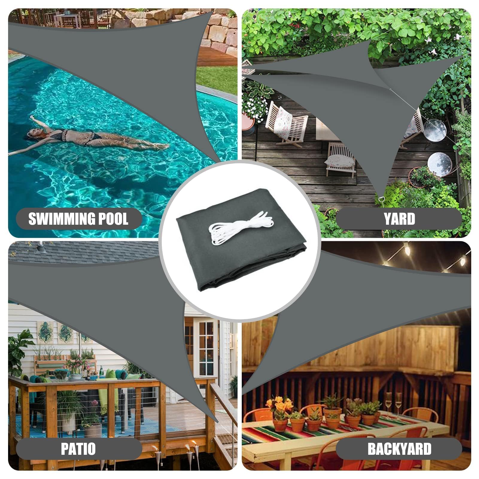 Lifestyle image of Neween Shade Sail in use by a poolside