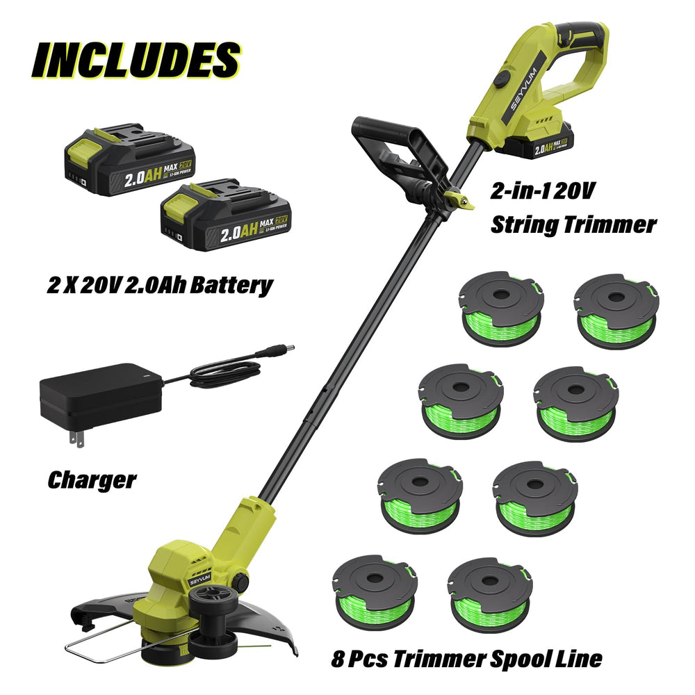 Lifestyle image of SEYVUM trimmer in action in a yard