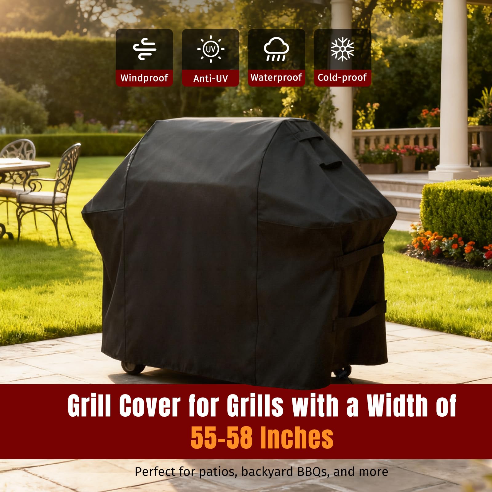 Lifestyle image of SHINESTAR grill cover outdoors