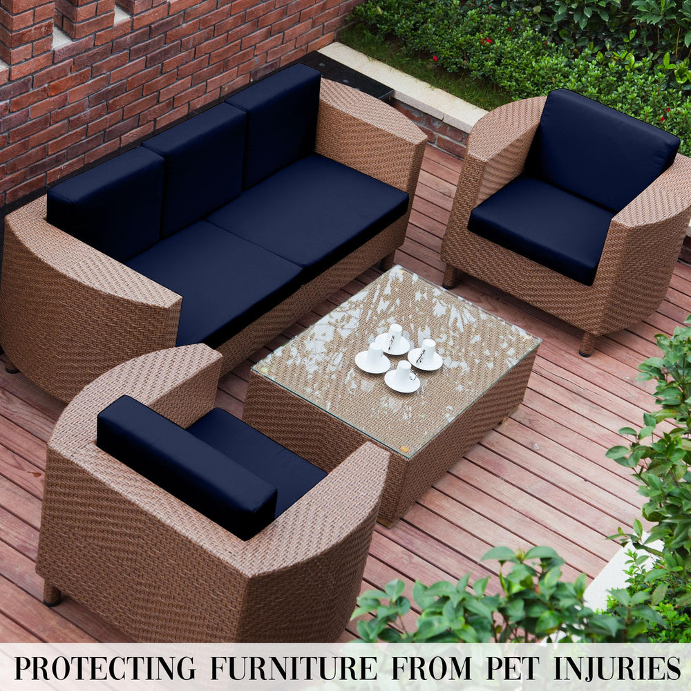 Lifestyle image of SUKAIKEQA cushion covers on patio furniture