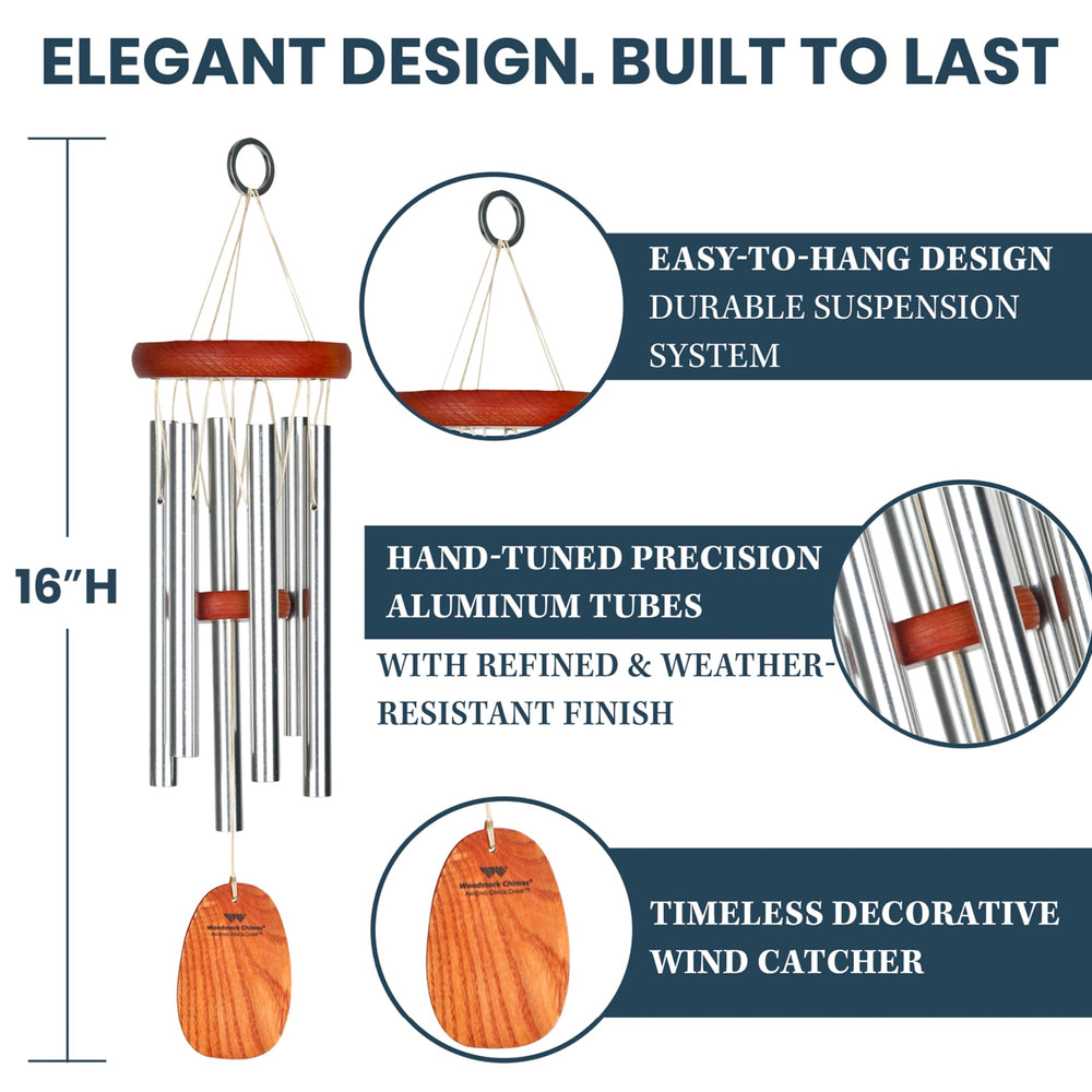 Lifestyle image of Woodstock Chimes Amazing Grace Wind Chime on a patio
