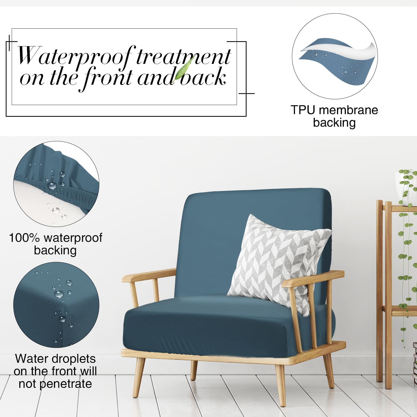 Lifestyle scene featuring Newwiee cushion covers on outdoor furniture
