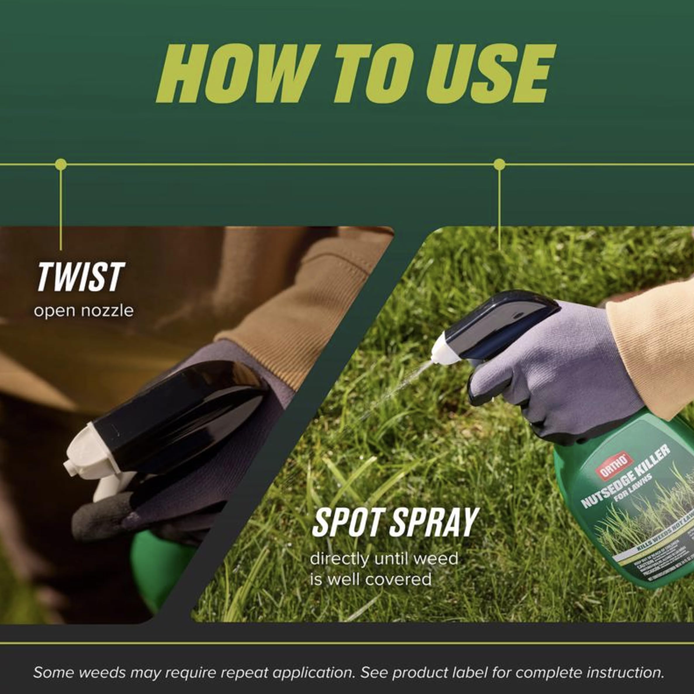 Lifestyle scene of lawn managed with Ortho Nutsedge Killer