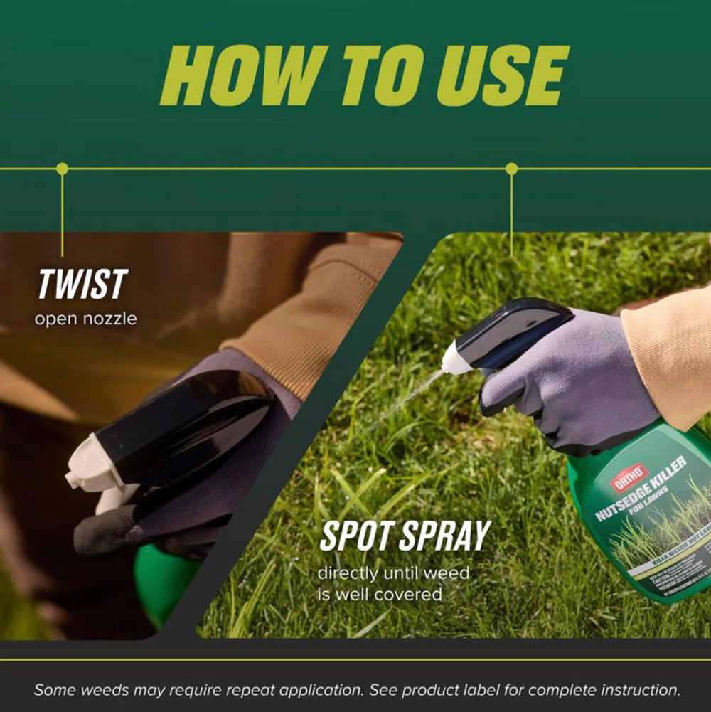 Lifestyle scene of lawn managed with Ortho Nutsedge Killer