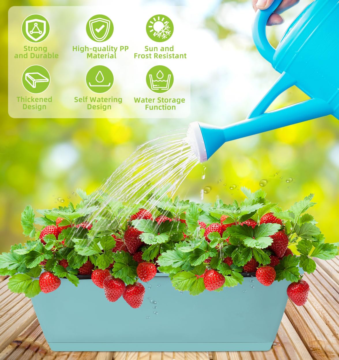 Lifestyle scene of LOCONHA planters on a balcony
