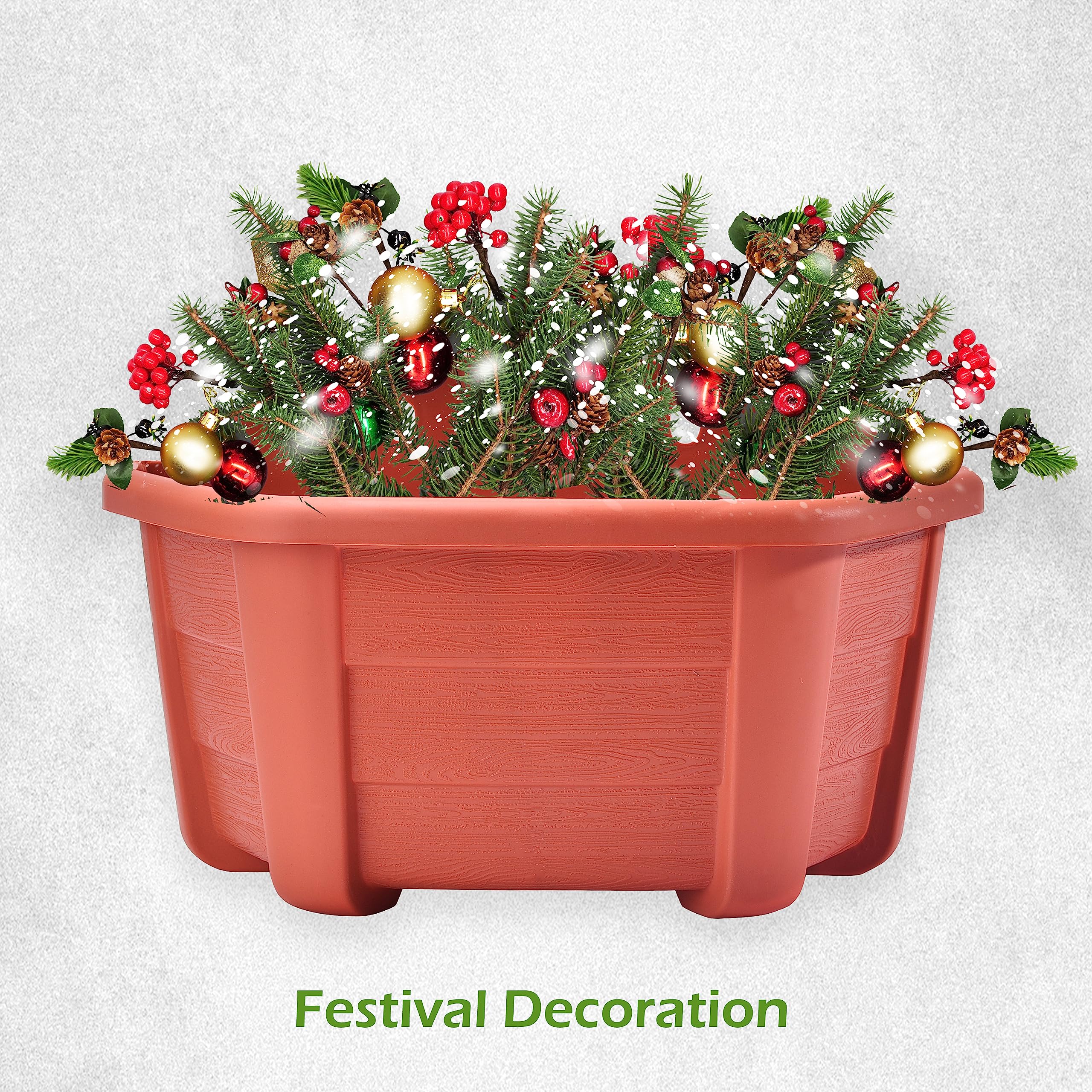 Lifestyle scene of ORIMERC wall planters filled with flowers
